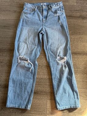 Tommy Hilfiger Jeans Women Size 10 Distressed Ripped Light Wash Denim Y2K